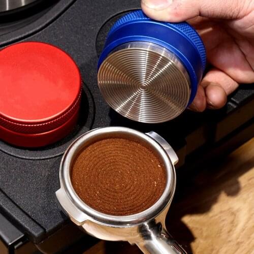 58mm Espresso Coffee Tamper Adjustable Coffee Tamper for Barista Flat Stainless Steel Base Coffee Bean Press