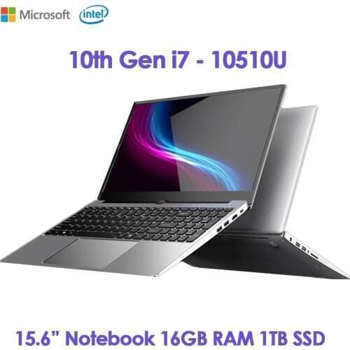 Cheapest 15.6 Inch Laptop Metal Ultrabook Intel Core i7 10510U 16GB DDR4 1TB SSD Backlit Keyboard Windows 10 Gaming Computer