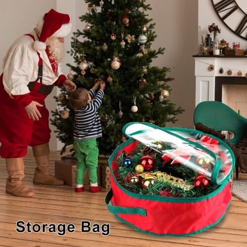 NEW Oxford Cloth Christmas Wreath Storage Bag 30inch Xmas Wreaths Large Storage Bag Storing Christmas Tree Garland Home Storage
