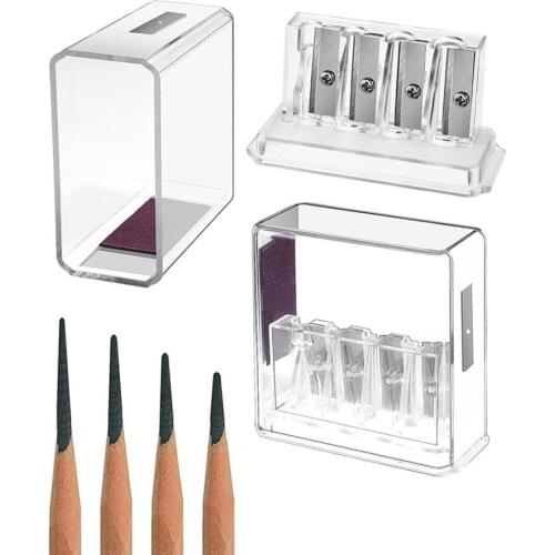 4 Holes Sharpener Multi-functional Pencil Sharpener with Lid For Charcoal Pencil Sketch Pencils Drawing
