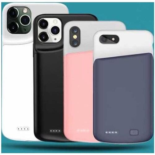 6000mAh Battery Charger Case For Iphone XR Iphone 11 Slim Silicone shockproof Phone Power bank Case Back clip battery Cover
