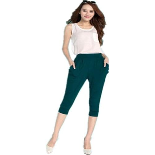 Sweatpants Mid Loose Pants Top Real Free Shipping 2020 Summer Large Size Seven Stretch Thin Women