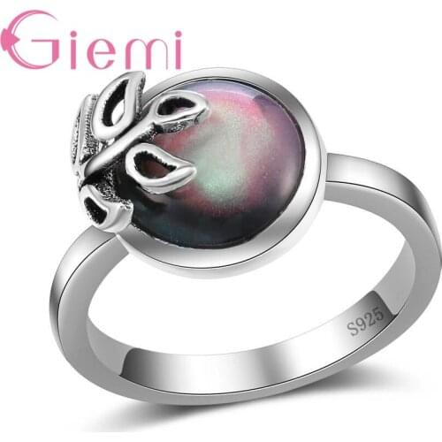 Wholesale Pure 925 Sterling Silver Ring Mystic Unique Crystal Wedding Rings for Women Love Gift Particular Engagement Anel