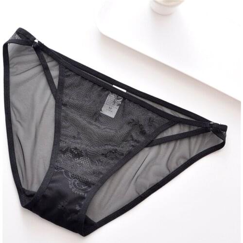 Women Underwear Retro Lace Mesh Fashion Thin Panties Low Waist Breathable Female Briefs Sexy Transparent Underpants New