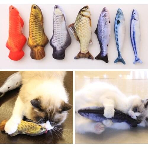 1pc Simulation Fish Shaped Cat Play Toy Plush Stuffed Cat Kitten Chew Bite Scratching Mint Toys Catnip Toy For Cats Pet Products