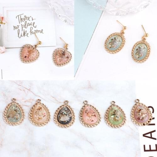 10pcs/lot Vintage resin oval heart drop water shape charm Hair accessories Diy earring pendants handmade jewelry accessories