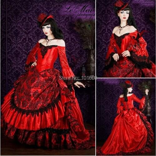 1860S Victorian Corset Gothic/Civil War Southern Belle Ball Gown Dress Halloween dresses CUSTOM MADE R-055