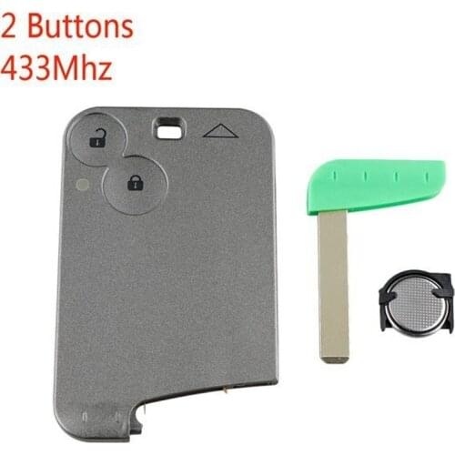 2 Buttons For Renault Key 433mhz Car Remote Key For Renault Laguna with Uncut Key Blade PCF7947 Chip Smart Car Key