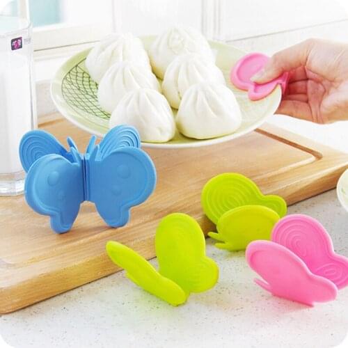 2Pc/Set Silicone Heat Insulation Butterfly Clamp Clip Anti-skid Hot Kitchen Tool