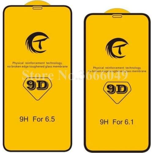 200pcs 9D Full Cover Curved Edge Tempered Glass For iPhone XS Max XR X 8 7 6 6S Plus Hardness Screen Protector Protective Film