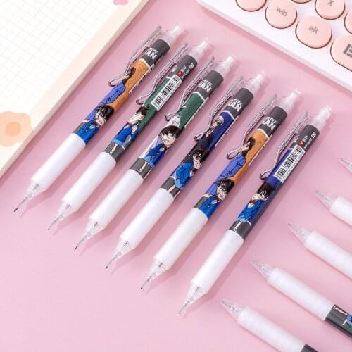 5Pcs/Set Cartoon anime Retractable Gel Pen Black Ink Signature Writing Pen for Kids School Office Kawaii Stationery random