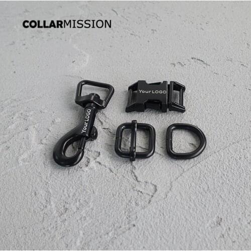 50pcs/lot (metal buckle+adjust buckle+D ring+metal dog clasp/set) provide laser engraving service customize LOGO 15mm 8 colours