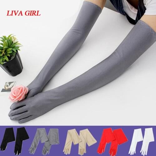 Anime Maid Cosplay Gloves Etiquette Elastic Tight Spandex Warm Gloves Black / White/ Red/Gray