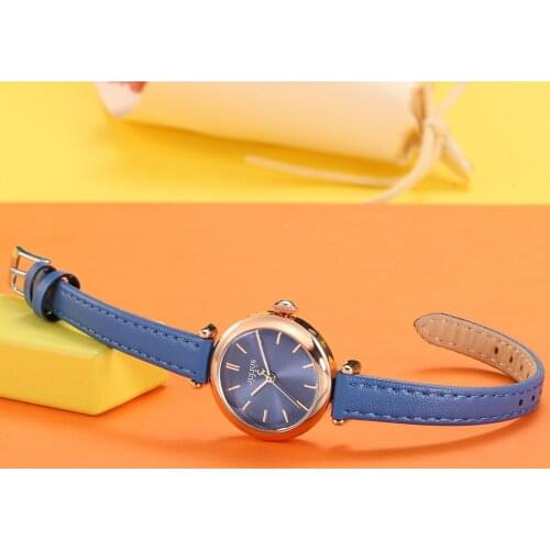 New Lady Womens Watch Japan Quartz Fine Fashion Hours Dress Bracelet Simple Leather Clock Girls Birthday Gift Julius Box