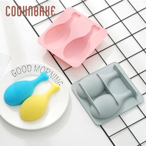 COOKNBAKE chicken leg shape silicone mold for cake pastry baking 3D bread pudding form soap cake decoration fondant mould 2 hole