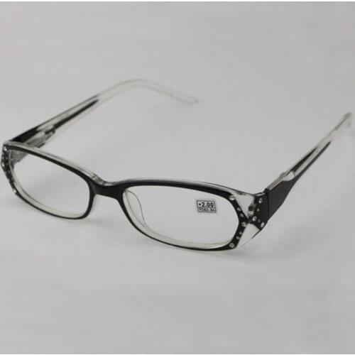 Elegant Transparent Black Square Women Men Reading Glasses Plastic Full Frame Unisex Presbyopic Eyeglasses 1.0-4.0 R172