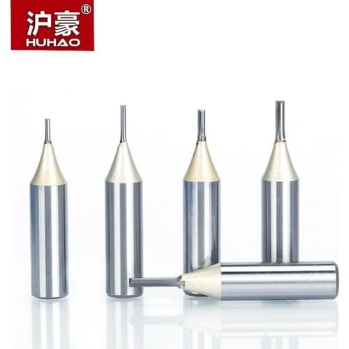 HUHAO 1pc 1/4" 1/2" Shank TCT Straight Router Bits Woodworking Carving 2 Flute Wood Engraving Milling Cutter Carbide CNC Bits