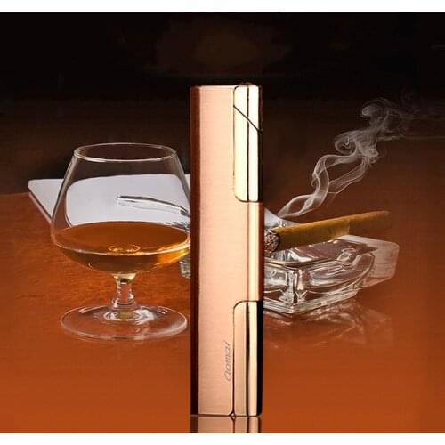Gas-filled Butane Windproof Cigarette Lighter for Cigar Simple Portable Fashion Cool Lighter for Men and Women Metal Gadgets Too