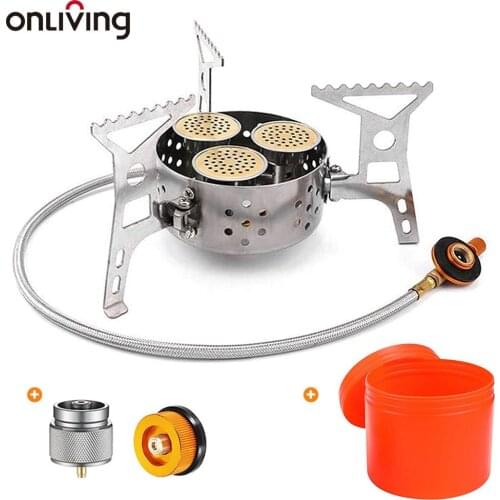 ONLIVING 9000W High Power Camping Gas Stove Outdoor Windproof Gas Burner Folding Electronic Stove Picnic Tourist Equipment