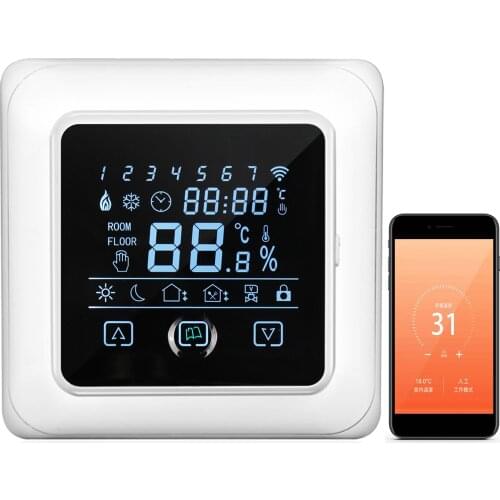 Hot Sale 16A Household Programmable Thermostat with WIFI Electric Heating with LCD Touch-screen Smart Floor Heating Boiler