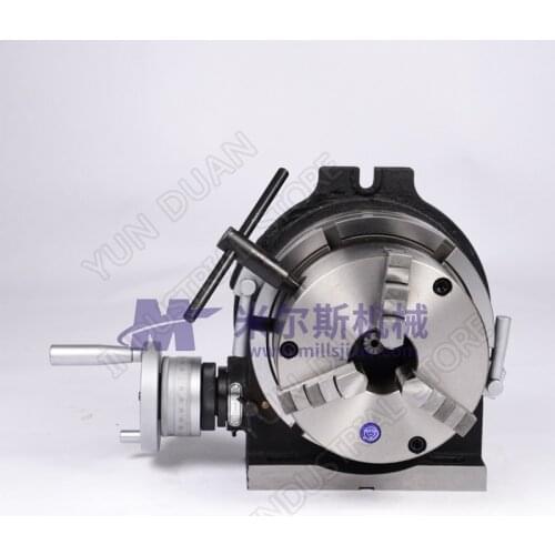 100mm 4" Indexing Plate Rotary Table Vertical and Horizontal with 80mm 3" Chuck for CNC Milling Drilling Grinding Machine