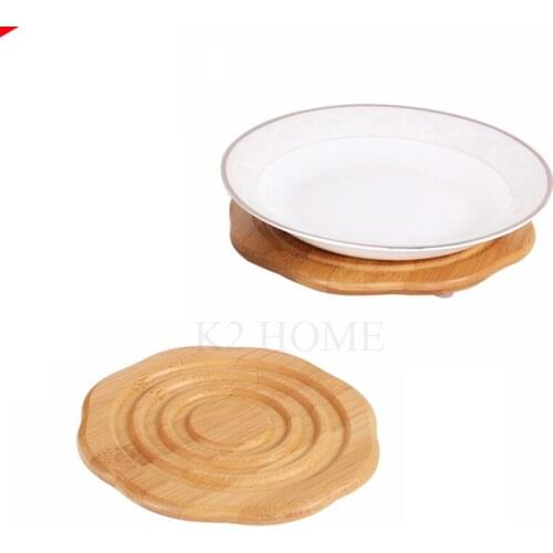 K2 HOME Kitchen Bamboo Hot Pad Mat Trivet Mat Heat Resistant Pad Multipurpose Cup Holder Hot Pot Holder Pad