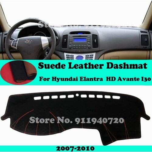 For Hyundai Elantra HD Avante I30 2007-2010 Suede Leather Dashmat Dashboard Cover Pad Dash Mat Car-Styling Accessories LHD RHD