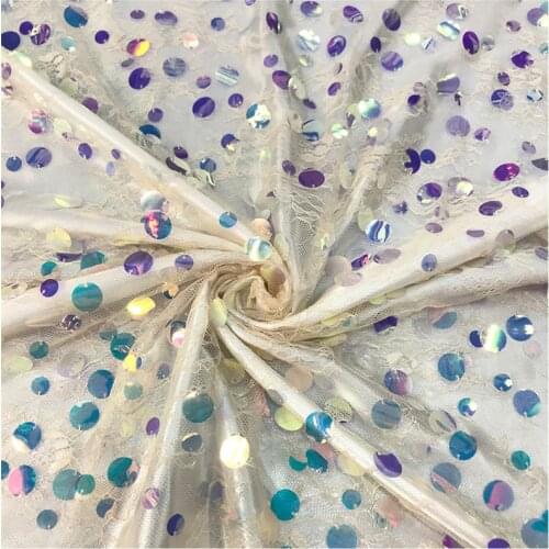 Seuqins Lace Fabric 135cm Width Dress Lace Fabric Bridal Lace Fabric Sequins Lace Fabric Sell By 1 Yard