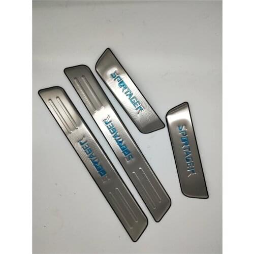 Stainless steel door sill strip for KIA SPORTAGER 2010- exterior Threshold trim car styling welcome pedal Scuff plate cover film