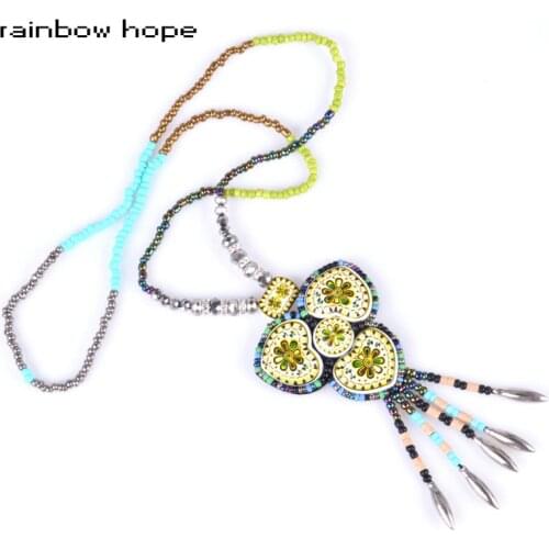 New arrival bohemian necklace Jewelry Trendy Women statement collar Necklaces & Pendants maxi Necklace Resin strand necklace