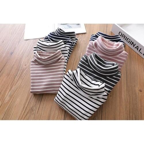 Autumn Winter Baby Boys Girls T-shirts Casual Turtleneck Child Tee Shirts Kids Long Sleeve Warm Tops Tees Toddler Underwear 2-7Y