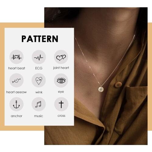 JUJIE Stainless Steel Necklace Engrave Heart-shaped Necklace custom made Trendy Necklace women Origami Jewelry Firend Gifts