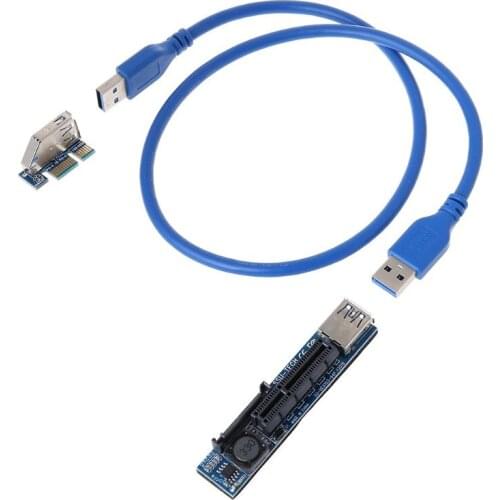 Add On Card PCI Express USB 3.0 Adapter Raiser Extender PCIE Riser Card USB 3.0 PCI-E SATA PCI E Riser PCI Express X1 to X4 HCCY