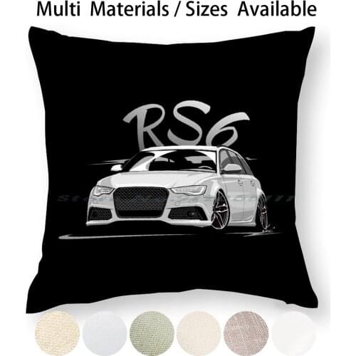 Rs6 4g & Quot ; Low Style & Quot ; Pillow Case Throw Pillow Cover Cotton Linen Flax A6 Enthusiast A6 Lover A6 Tuning Enthusiast
