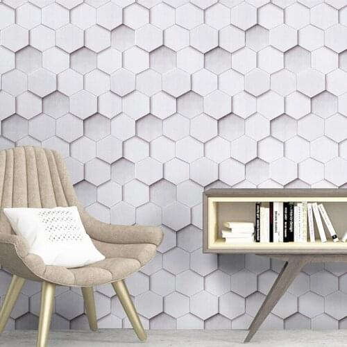 3D Grid Self Adhesive Wallpaper Kitchen Living Room Background Wall Renovation Furniture Sticker Removable Home Decoration