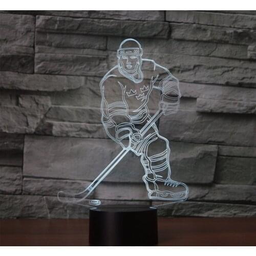 [Seven Neon]free Shipping play hockey Acrylic 7Colors Desk Lamp 3D Lamp Novelty gift Led Night Light Millennium Falcon Light