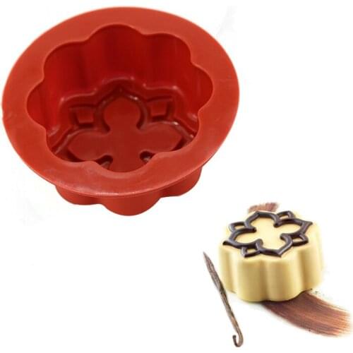Silicone Moon Cake Mould Flowers Pattern Cake Mold For Mid-autumn Festival DIY Baking Mini Cake Bakeware Tools
