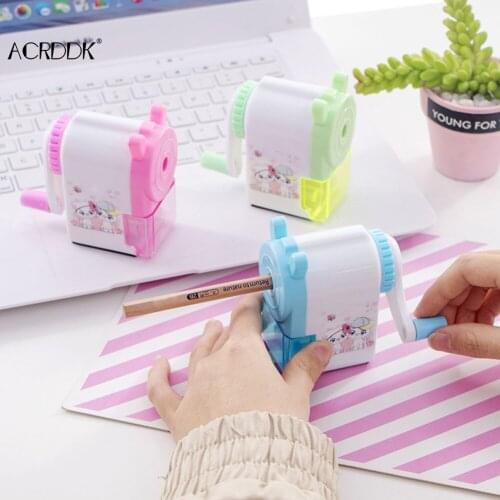 Cute Pencil Sharpener Hand Crank Manual Cartoon Pencil Cutter For School Office Students Supplies Children Kids Gift FC