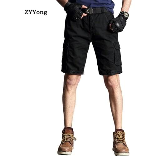 ZYYong Summer Mens Casual Shorts American Outdoor Simple Military Mens Overalls Shorts Cotton Comfortable Mens Shorts 29-40