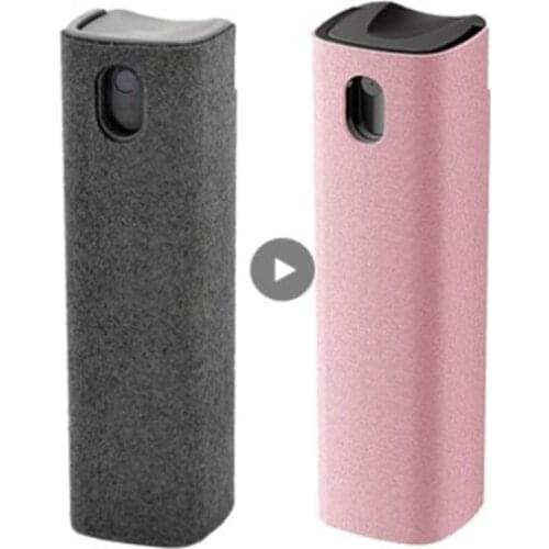 2 In 1 Phone Screen Cleaner Spray Portable Tablet Mobile PC Screen Cleaner Microfiber Cloth Set Glass Cleaning Artifact Storage