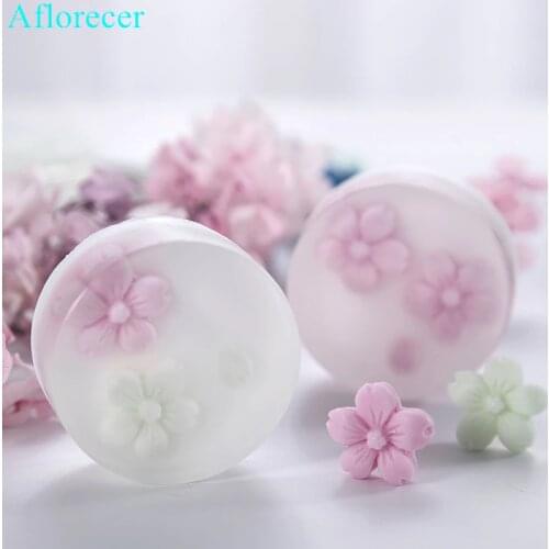 3D Cherry Soap Mold Silicone Soap Making Molds Cute Flower Round Resin Mould for DIY Home Handmade Craft