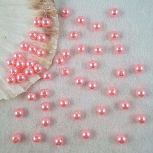 Acrylic Round Imitation Pearl Loose Beads DIY Jewelry Accessories Dar Pink 6mm 8mm 10mm 12mm PB-19