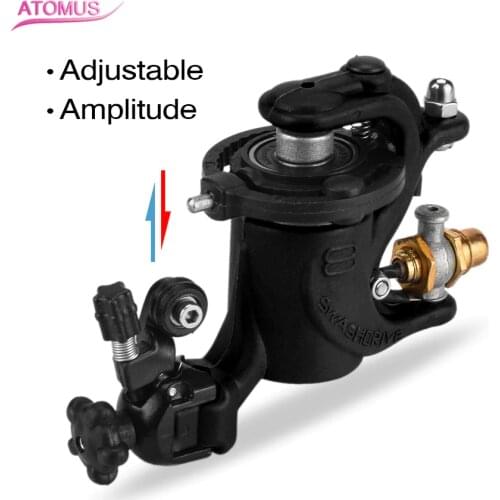 ATOMUS Black Plastic Rotary Tattoo Machine adjustable Liner and Shader Double Clip Cord Heavy Rotary Machine for Tattoo Supply