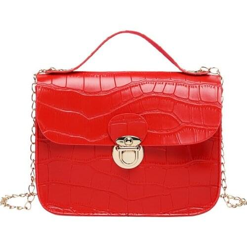 Brand New Women Shoudler Bags Classic Fashion Crocodile Pattern Small Square Bag Solid Color Shoulder Crossbody Bag Tote Purse