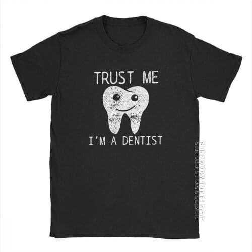 Mens Dental Hygiene T-Shirt Teeth Dentist Dentistry Vintage O-Neck Male Tshirt Clothes Pure Cotton Basic Tees Graphic T Shirts
