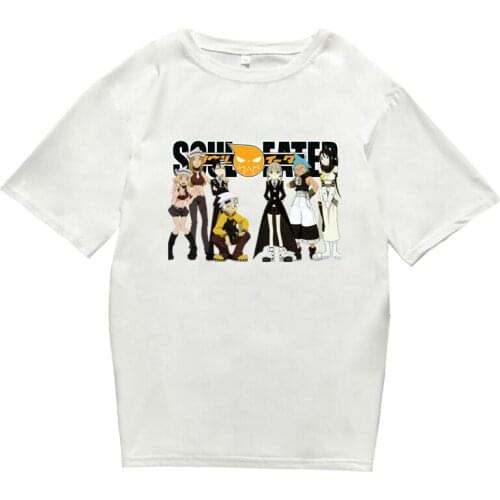 Top Tee Hot Sale Japanese Anime T-shirt Short Sleeve Printting Cartoon O-Neck Man and Woman Couple Wear