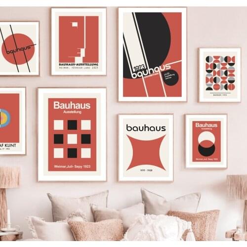 Bauhaus Geometry Exhibition Wall Art Canvas Painting Nordic Posters And Prints Wall Pictures For Living Room Minimalist Decor