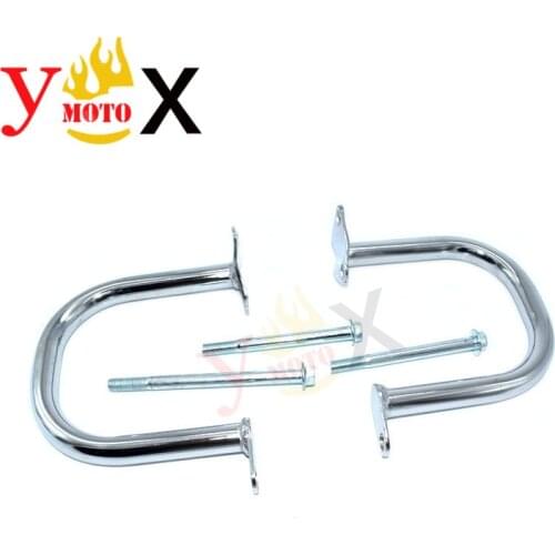 KLX 250 Chrome L&R Front Engine Guard Crash Bar Safety Bumpers Protector For KAWASAKI KLX250 2008-2015 2009 2010 2011 2012 2013