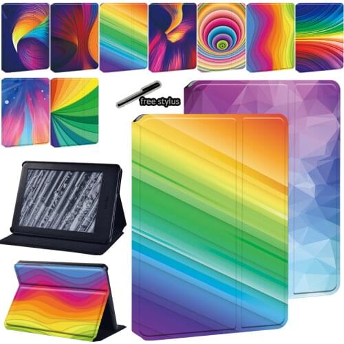 For Kindle Paperwhite 1/2/3/4/Kindle 10th Gen 2019/Kindle 8th Gen 2016 PU Leather Watercolor Print Series Pattern Tablet Case