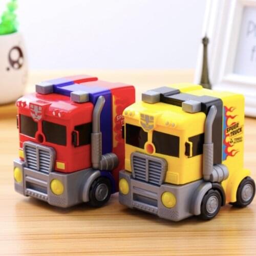 Cute Cartoon Truck Car Pencil Sharpener Classic Design Student Lovely Hand Crank Mechanical Pencil Sharpener Student Kid Gift